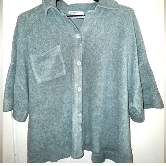 STATESIDE SHERPA BUTTON DOWN SHORT SLEEVE SHIRT MEDIUM - Picture 1 of 3